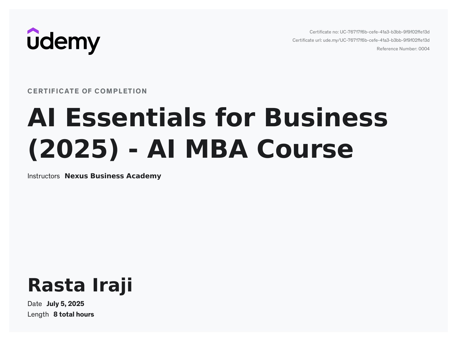 AI Essentials for Business (2025) - AI MBA Course